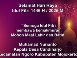 Kepala Desa Candiharjo Mengucapkan Selamat Hari Raya Idul Firi 1446 H