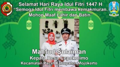 Kepala Desa Cepokolimo, Pacet, Mojokerto Mengucapkan Selamat Hari Raya Idul Fitri 1447 H
