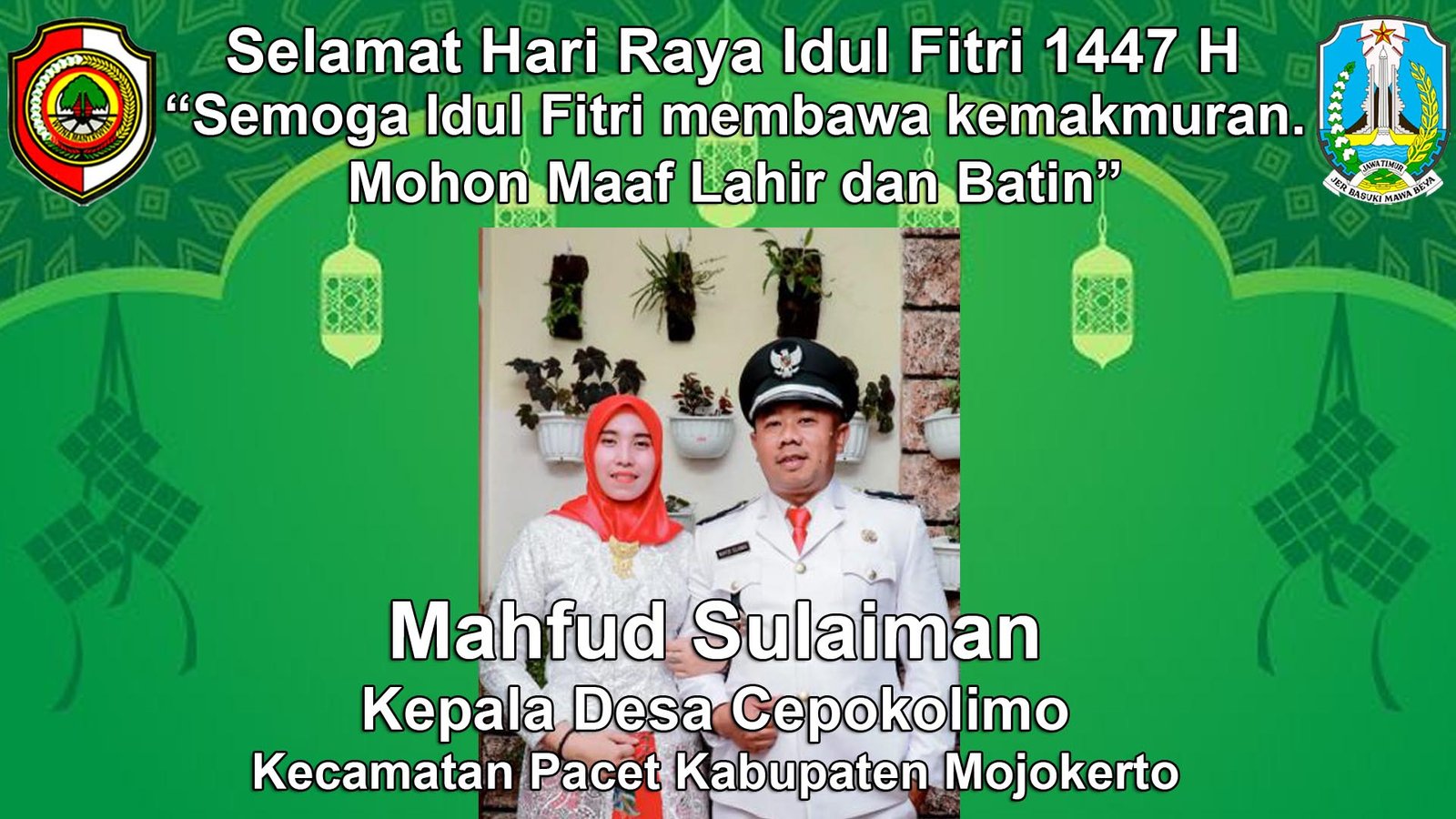 Kepala Desa Cepokolimo, Pacet, Mojokerto Mengucapkan Selamat Hari Raya Idul Fitri 1447 H