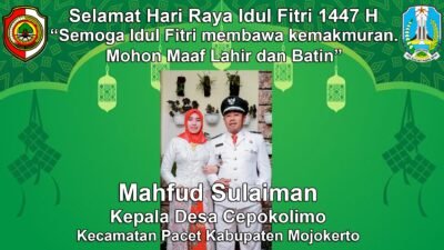 Kepala Desa Cepokolimo, Pacet, Mojokerto Mengucapkan Selamat Hari Raya Idul Fitri 1447 H