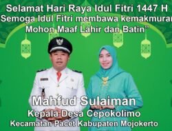 Kepala Desa Cepokolimo, Pacet, Mojokerto Mengucapkan Selamat Hari Raya Idul Fitri 1447 H