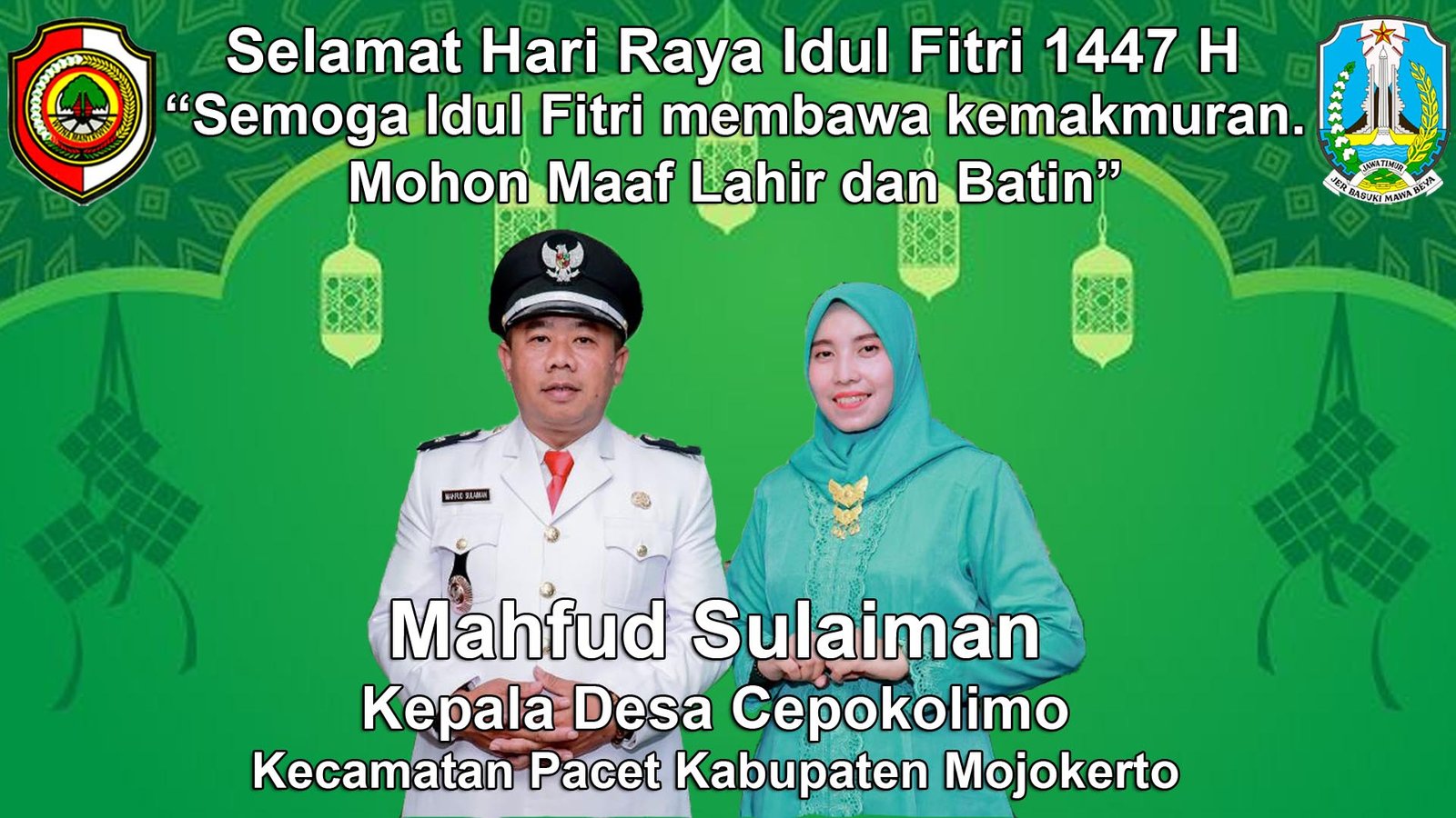 Kepala Desa Cepokolimo, Pacet, Mojokerto Mengucapkan Selamat Hari Raya Idul Fitri 1447 H