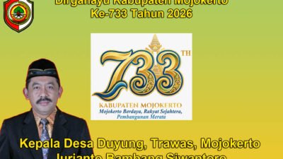 Kepala Desa Duyung, Trawas, Mojokerto Mengucapkan Dirgahayu Kabupaten Mojokerto ke-733 Tahun 2026