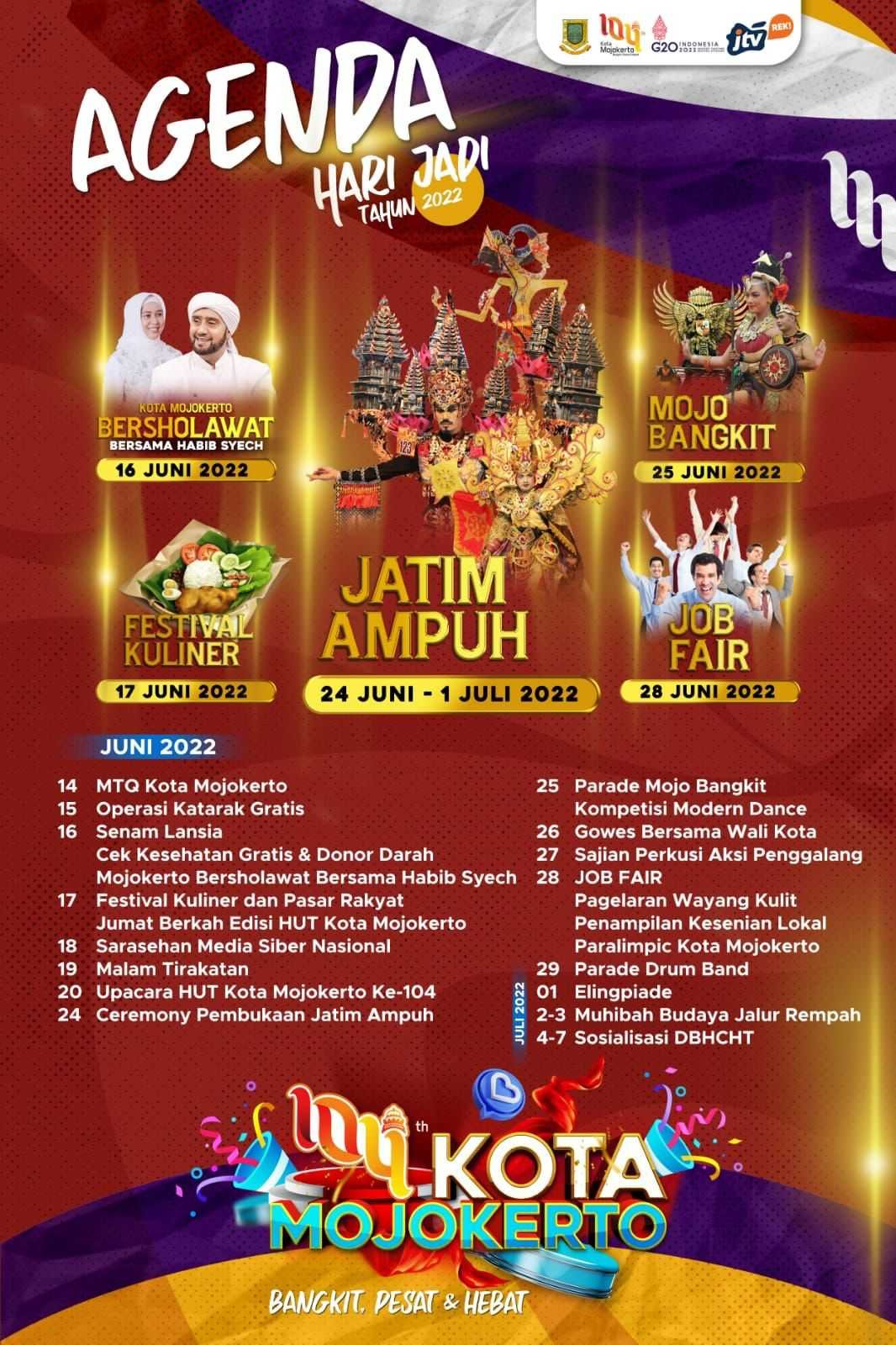 Gambaran Serangkaian Event Peringatan Hari Jadi Kota Mojokerto Ke-104