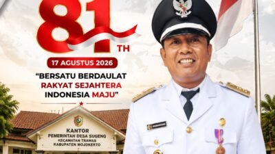 Kepala Desa Sugeng, Trawas, Mojokerto Mengucapkan Selamat HUT RI ke-81 Tahun 2026