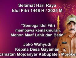 Kepala Desa Gayaman Mengucapkan Selamat Hari Raya Idul Firi 1446 H