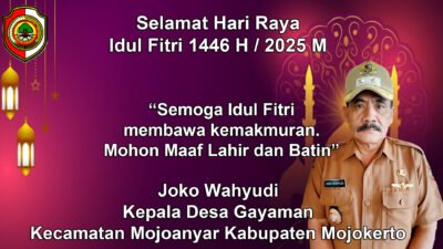 Kepala Desa Gayaman Mengucapkan Selamat Hari Raya Idul Firi 1446 H