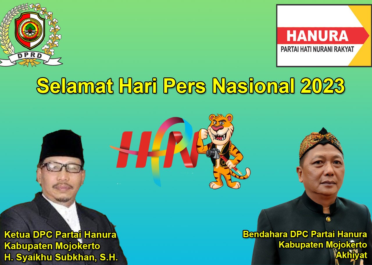 DPC Partai Hanura Kabupaten Mojokerto Mengucapkan Selamat Hari Pers Nasional 2023