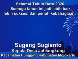 Kepala Desa Jatilangkung, Pungging, Kabupaten Mojokerto Mengucapkan Selamat Tahun Baru 2026