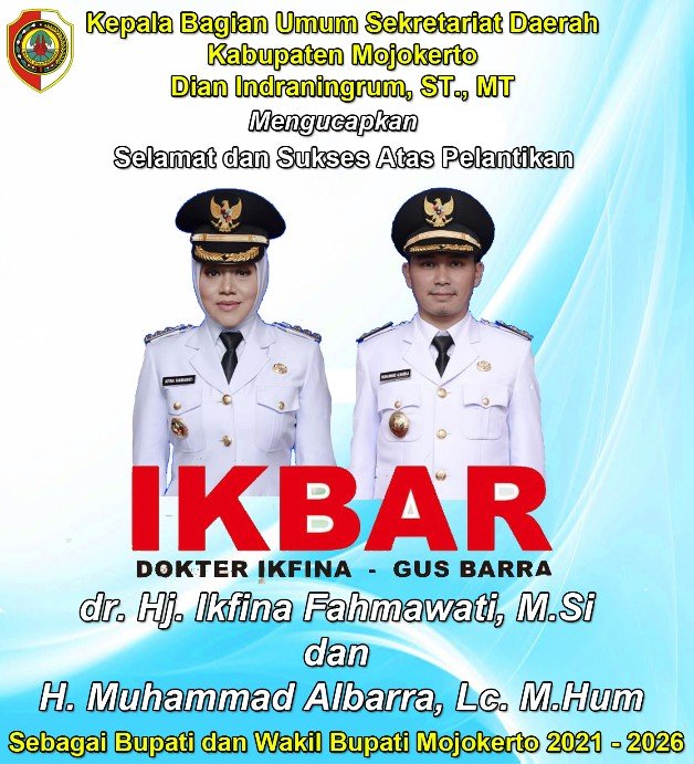 Kabag Umum Kabupaten Mojokerto Mengucapkan Selamat dan Sukses Atas Pelantikan IKBAR