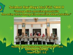Kepala Desa Banjarwungu Kecamatan Tarik Kabupaten Sidoarjo Mengucapkan Selamat Hari Raya Idul Fitri 1444 H