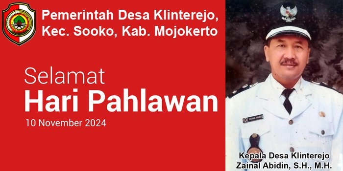 Kepala Desa Klinterejo Mengucapkan Selamat Hari Pahlawan 2024