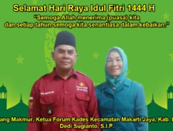 Kepala Desa Upang Makmur Kecamatan Makarti Jaya Kabupaten Banyuasin Mengucapkan Selamat Hari Raya Idul Fitri 1444 H