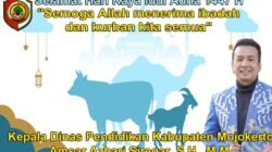 Kepala Dinas Pendidikan Kabupaten Mojokerto Mengucapkan Selamat Hari Raya Idul Adha 1447 H