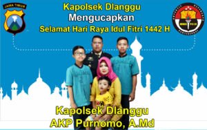 Kapolsek Dlanggu AKP Purnomo Mengucapkan Selamat Hari Raya Idul Fitri 1442 H