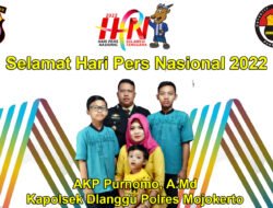 Kapolsek Dlanggu AKP Purnomo, A.Md Mengucapkan Selamat Hari Pers 2022