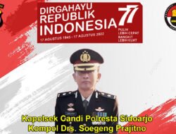 Kapolsek Candi Mengucapkan Selamat HUT RI ke-77