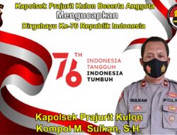 Kapolsek Prajurit Kulon Beserta Anggota Mengucapkan Dirgahayu Ke-76 Republik Indonesia