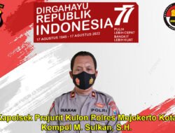 Kapolsek Prajurit Kulon Mengucapkan Selamat HUT RI ke-77