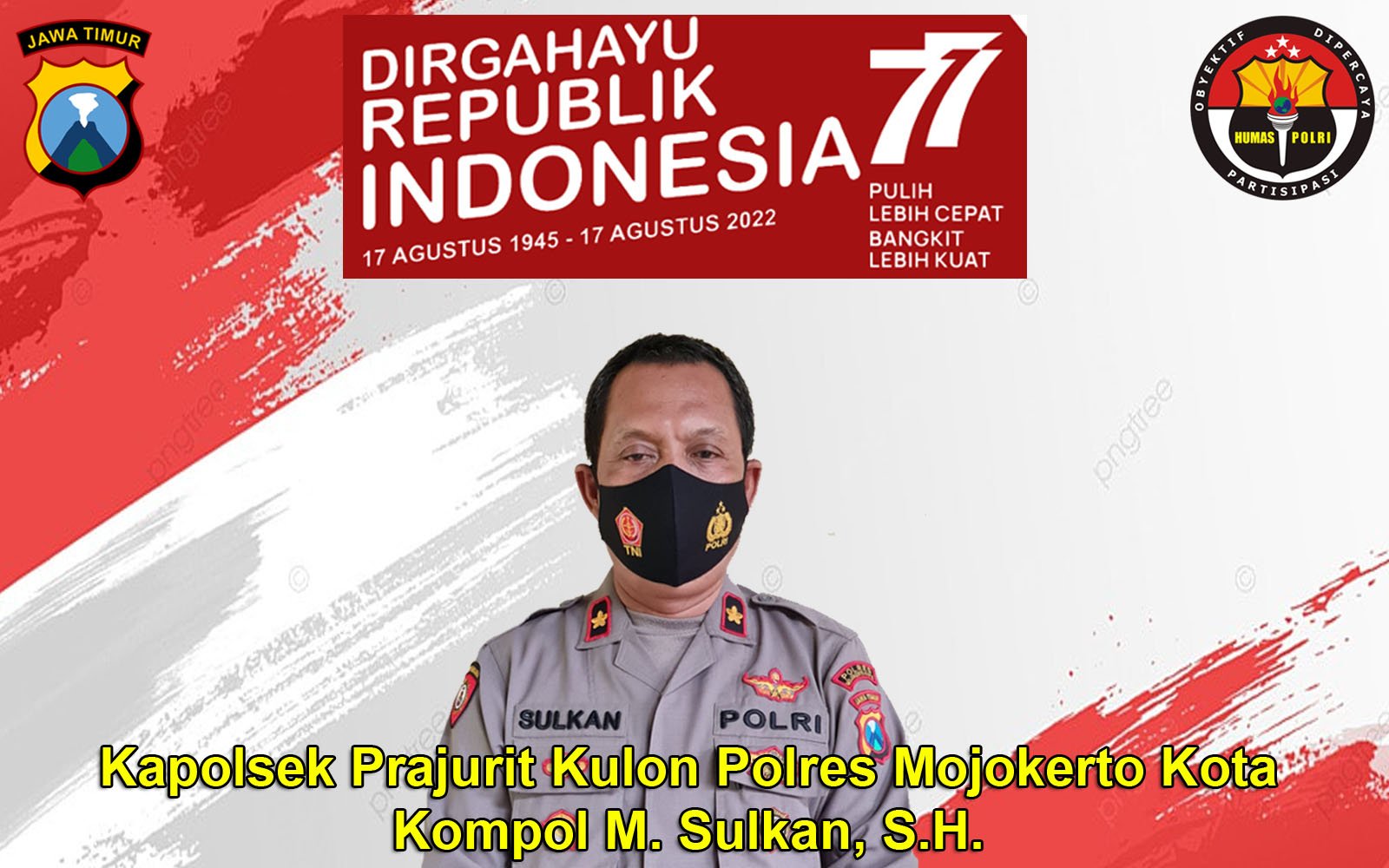 Kapolsek Prajurit Kulon Mengucapkan Selamat HUT RI ke-77
