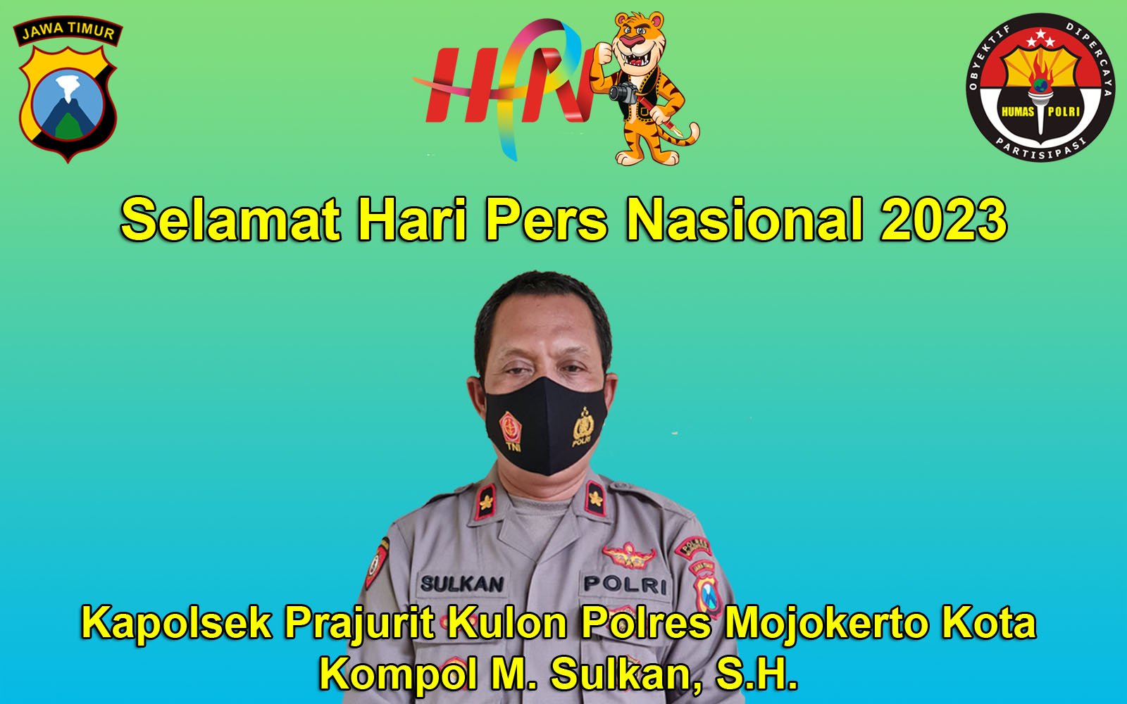 Kapolsek Prajurit Kulon Polres Mojokerto Kota Mengucapkan Selamat Hari Pers Nasional 2023