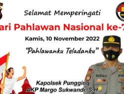 Kapolsek Pungging AKP Margo Sukwandi, S.H. Mengucapkan Selamat Hari Pahlawan Nasional Ke-77