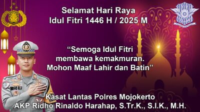 Kasat Lantas Polres Mojokerto Mengucapkan Selamat Hari Raya Idul Firi 1446 H