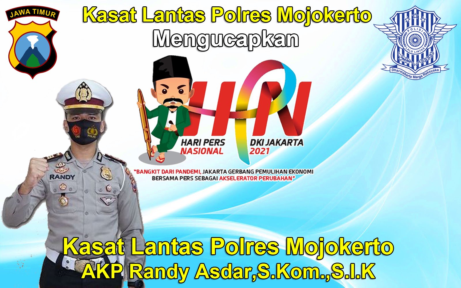 Kasat Lantas Polres Mojokerto Mengucapkan Selamat Hari Pers 2021