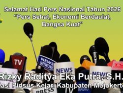 Kasi Pidsus Kejari Kabupaten Mojokerto Mengucapkan Selamat Hari Pers Nasional 2026