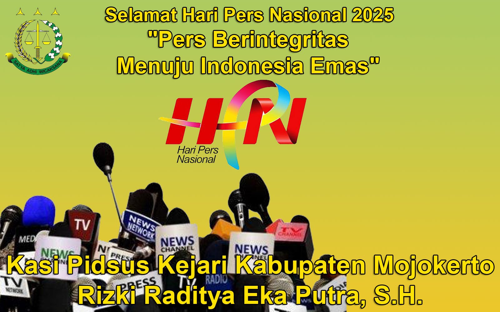Kasi Pidsus Kejaksaan Negeri Kabupaten Mojokerto Mengucapkan Selamat Hari Pers Nasional 2025