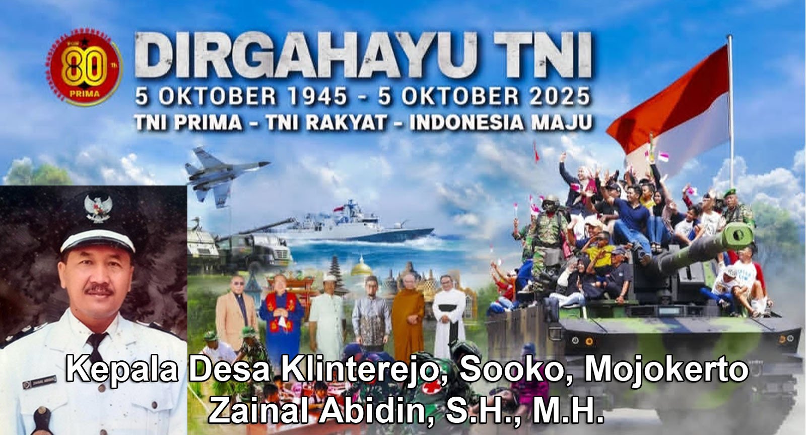 Kepala Desa Klinterejo Mengucapkan Dirgahayu TNI Ke-80 Tahun