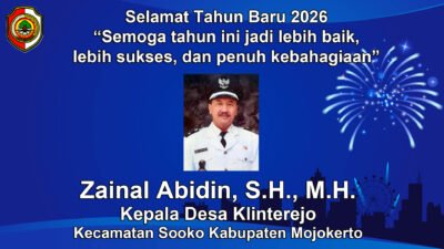 Kepala Desa Klinterejo, Sooko, Mojokerto Mengucapkan Selamat Tahun Baru 2026