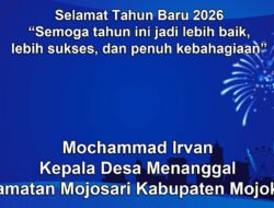 Kepala Desa Menanggal, Mojosari, Mojokerto Mengucapkan Selamat Tahun Baru 2026