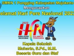Kepala Sekolah SMKN 1 Pungging Kabupaten Mojokerto Mengucapkan Selamat Hari Pers Nasional 2022
