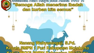 Ketua MKKS SMPN Kabupaten Mojokerto Mengucapkan Selamat Hari Raya Idul Adha 1447 H