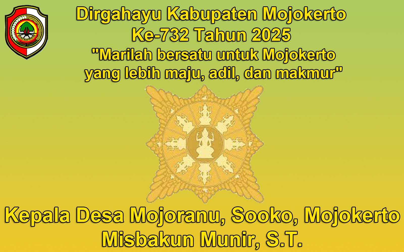 Kepala Desa Mojoranu Mengucapkan Dirgahayu Kabupaten Mojokerto Ke-732 Tahun
