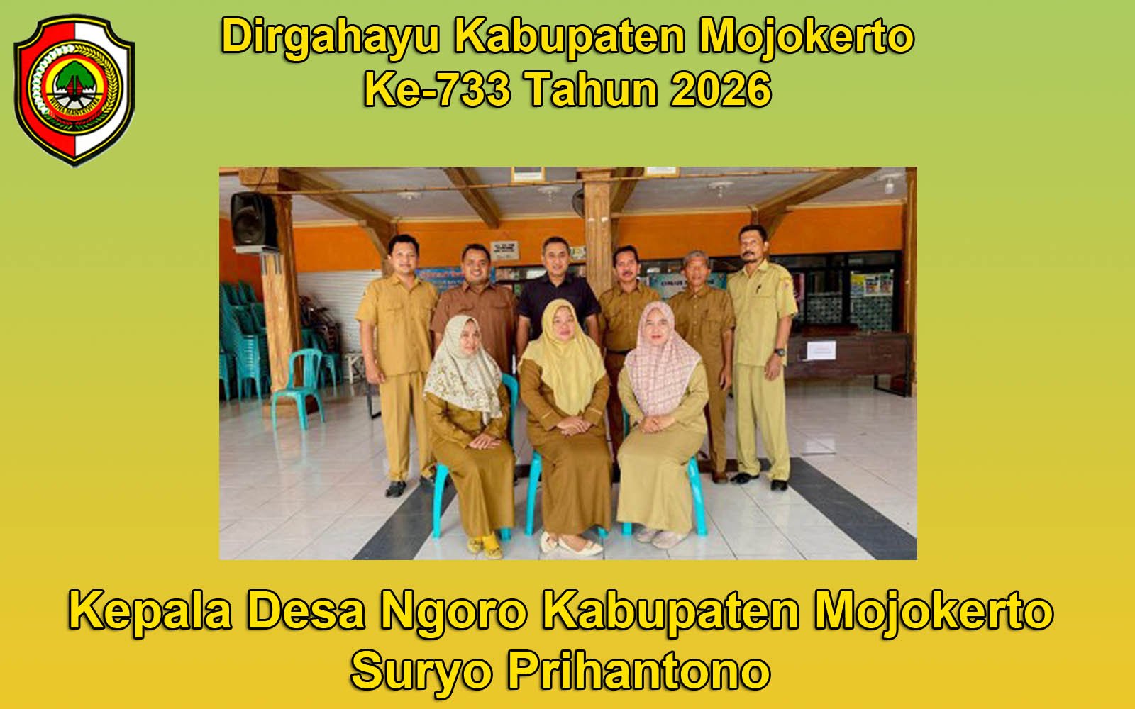 Kepala Desa Ngoro Kabupaten Mojokerto Mengucapkan Dirgahayu Kabupaten Mojokerto ke-733 Tahun 2026