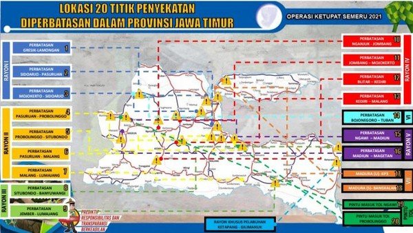 Inilah 27 Titik Penyekatan di Jatim