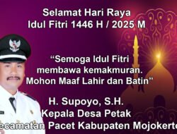 Kepala Desa Petak Mengucapkan Selamat Hari Raya Idul Firi 1446 H