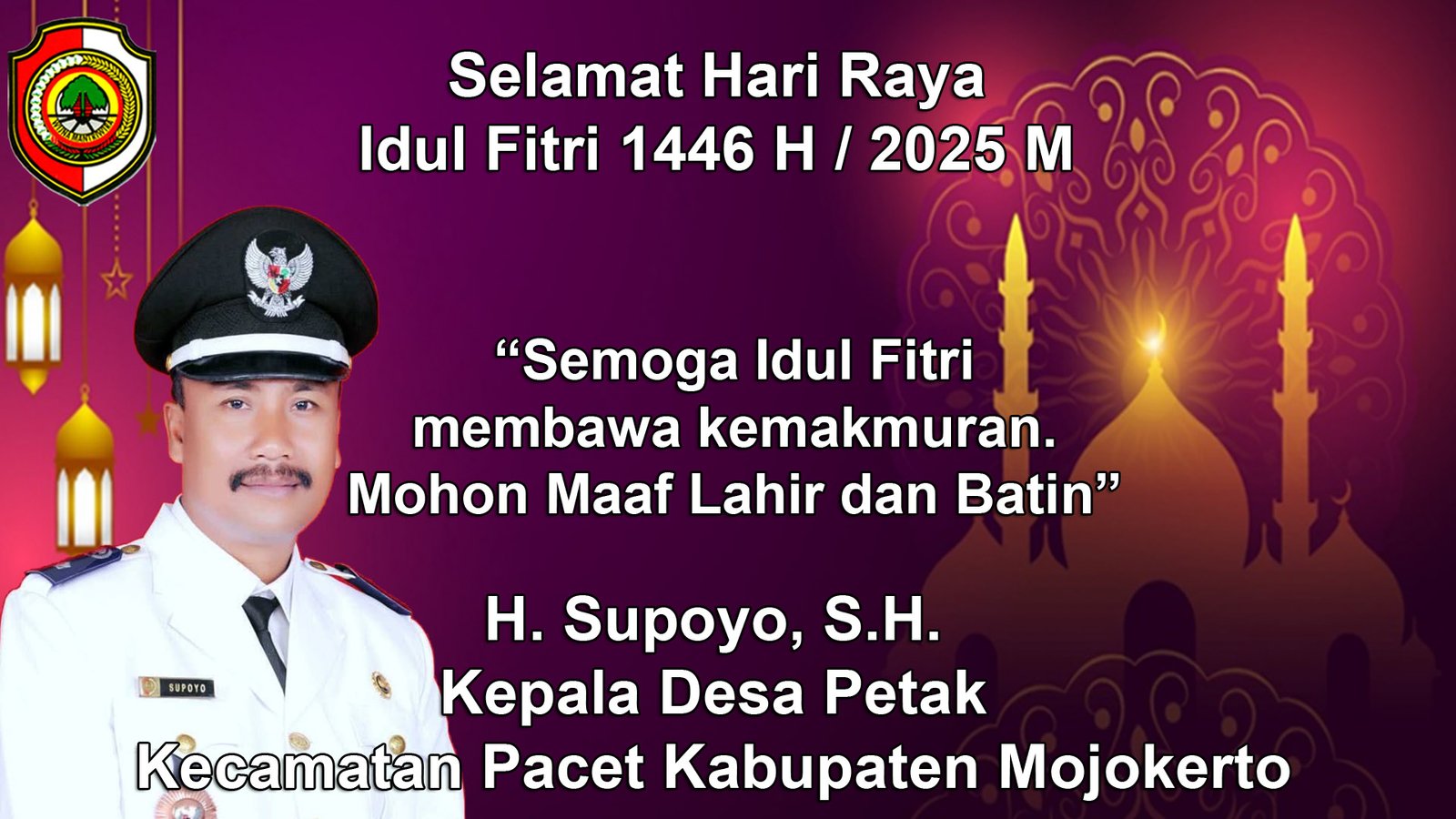 Kepala Desa Petak Mengucapkan Selamat Hari Raya Idul Firi 1446 H