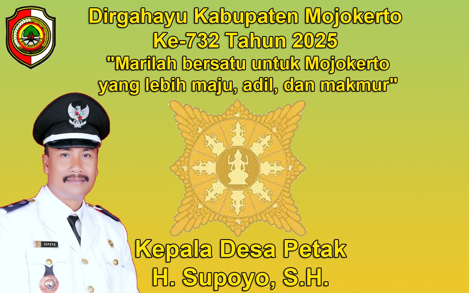 Kepala Desa Petak Mengucapkan Dirgahayu Kabupaten Mojokerto Ke-732 Tahun 2025