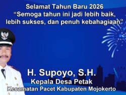 Kepala Desa Petak, Pacet, Mojokerto Mengucapkan Selamat Tahun Baru 2026