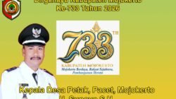 Kepala Desa Petak, Pacet, Mojokerto Mengucapkan Dirgahayu Kabupaten Mojokerto ke-733 Tahun 2026