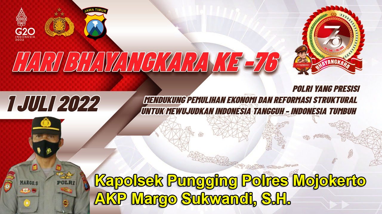 Kapolsek Pungging AKP Margo Sukwandi, S.H. Mengucapkan Selamat Hari Bhayangkara Ke-76