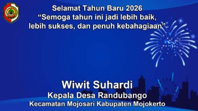Kepala Desa Randubango, Mojosari, Mojokerto Mengucapkan Selamat Tahun Baru 2026
