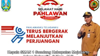 Kepala SMAN 1 Gondang Kabupaten Mojokerto Mengucapkan Selamat Hari Pahlawan 10 November 2025