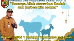 Kepala SMKN 1 Dlanggu Kabupaten Mojokerto Mengucapkan Selamat Hari Raya Idul Adha 1447 H
