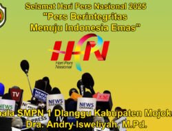Kepala SMPN 1 Dlanggu Kabupaten Mojokerto Mengucapkan Selamat Hari Pers Nasional 2025