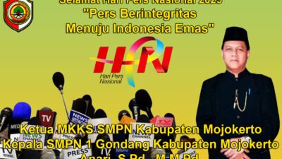 Ketua MKKS SMPN Kabupaten Mojokerto Mengucapkan Selamat Hari Pers Nasional 2025
