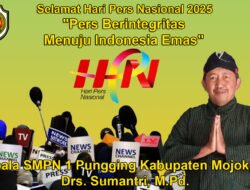 Kepala SMPN 1 Pungging Kabupaten Mojokerto Mengucapkan Selamat Hari Pers Nasional (HPN) 2025